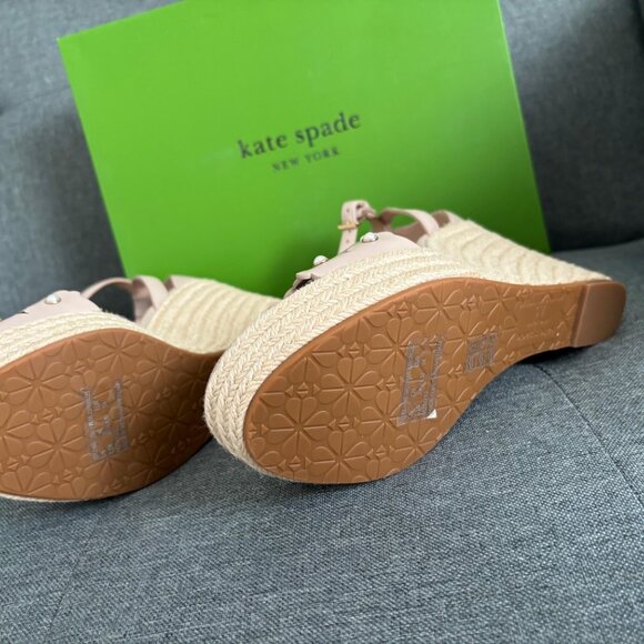 BNIB Kate Spade Daisy Pearl Wedge Espadrilles - Picture 7 of 10